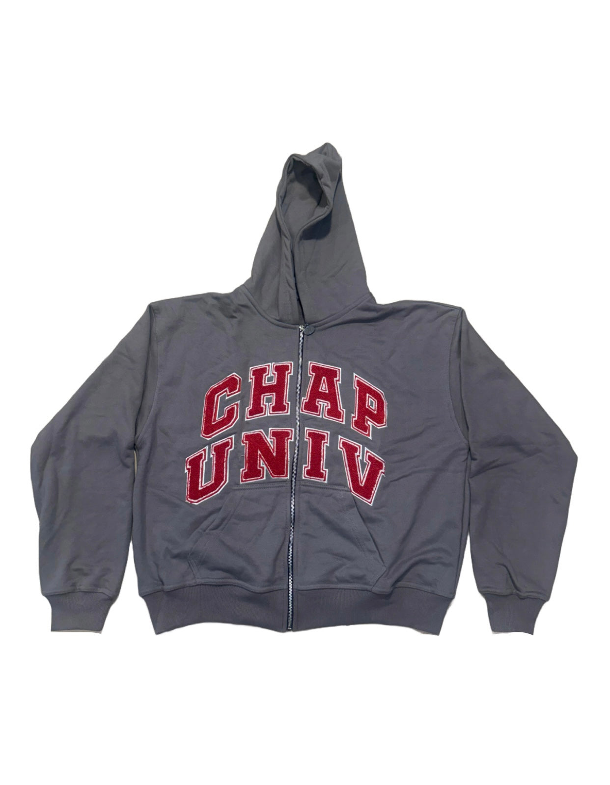 Washed Grey "CHAP UNIV" Zip Up